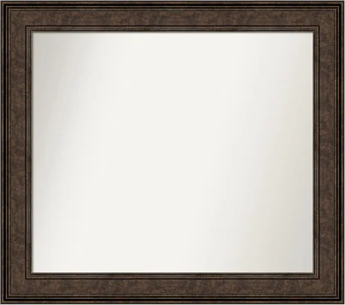 Vista 935 de Amanti Art Espejo de pared personalizado no biselado (25 x 25 pulgadas), marco de bronce acentuado, varios tamaños personalizados, espejo de baño