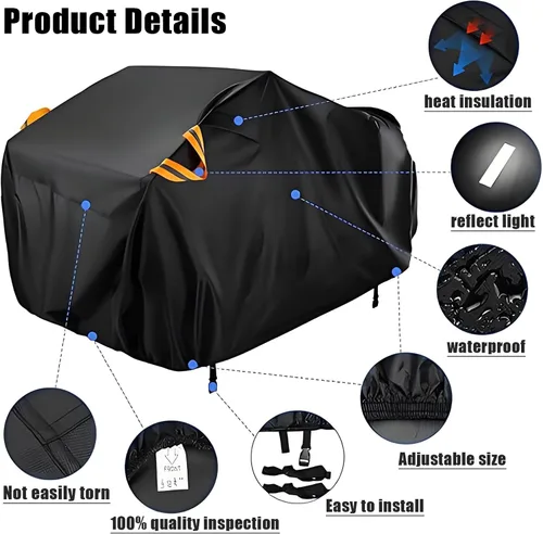 Vista 2 de Funda para automóvil de 2 a 3 plazas, impermeable, protección para todo tipo de clima, al aire libre, resistente, protección para todo