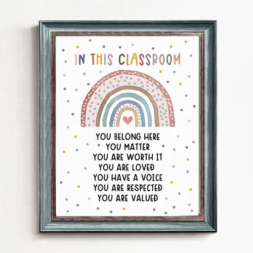 Vista 6 de Boho Rainbow Classroom Decor, Bulletin Board Decor, Diversity Classroom, Daycare Print, Preschool Decor, Elementary Wall Decor, Classroom Decor