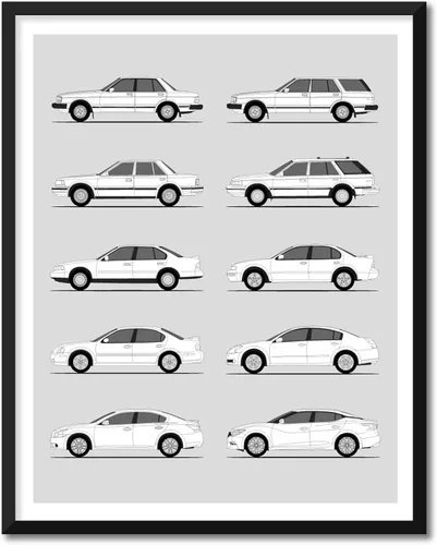 Vista 14 de Idea Network Póster hecho a mano compatible con Nissan Skyline GT-R Generations Print