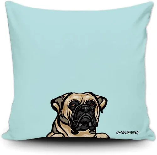 Vista 11 de Funda de almohada para perro, divertida funda de almohada para sofá, cama, decoración del hogar, 20 x 20 pulgadas Bull Terrier-1-10