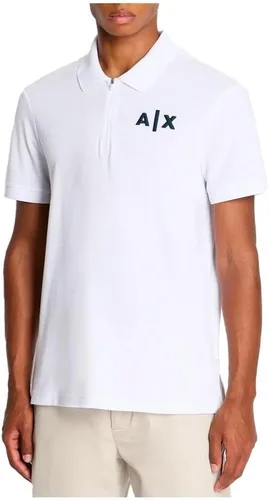 Vista 2 de Armani Exchange Polo regular de algodón piqué clásico con cremallera y logotipo Ax para hombre