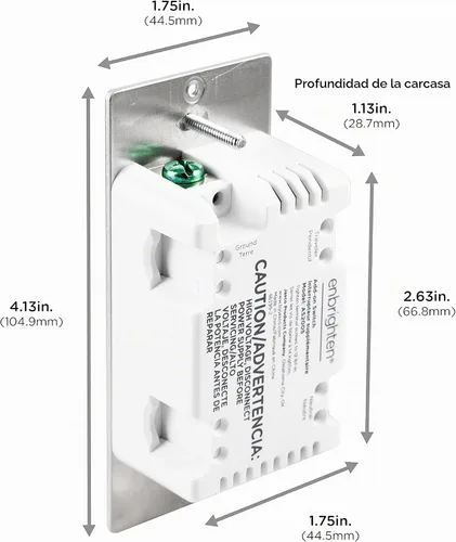 Vista 6 de Interruptor de complemento Enbrighten QuickFit y SimpleWire, paleta de interruptor de palanca de pared, controles de iluminación inteligente