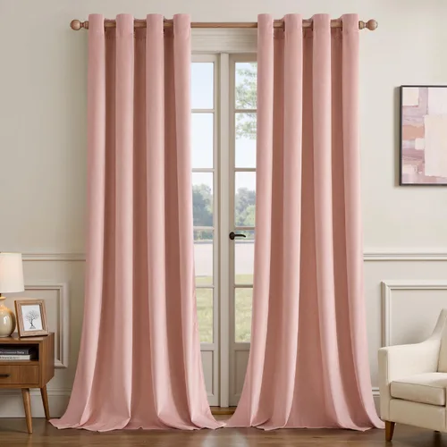 Vista 8 de EMEMA Cortinas de terciopelo negro, 2 paneles de 40 x 63 pulgadas de largo, bolsillo trasero para barra
