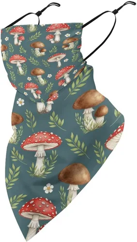 Vista 14 de Bufanda triangular reutilizable para la cara, bufanda con lazo para las orejas, bandana con protección solar UV