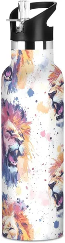 Vista 13 de Flowers Vacuum Insulated Sports Water Bottle Keeps Hot and Cold with Straw Leakproof BPA Free for Gym Sports 08