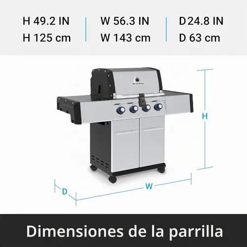 Vista 4 de Broil King REGAL Series parrilla para asar, Gas natural - S420 PRO, Acero inoxidable