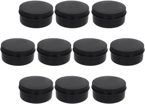 Vista 6 de Othmro Latas redondas de metal de 8.3 onzas, latas de aluminio, contenedores recargables de 8.5 fl oz, botellas de lata con tapa de tornillo