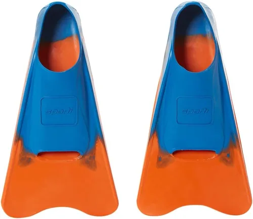 Vista 10 de Sporti Aletas de natación cortas para adultos y niños para natación en piscina, aletas flotantes para natación y snorkel, aletas de natación