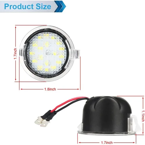 Vista 4 de Foco LED de Advertencia de Charcos para Espejo Retrovisor Lateral, Compatible con F150 2009-2014, Expedition 2003-2023, Explorer 2011-2023, Edge