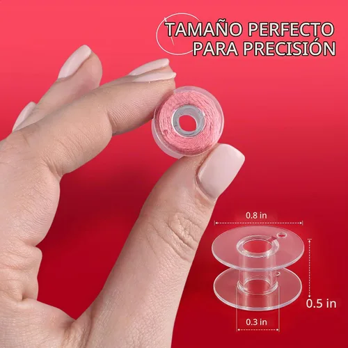 Vista 2 de 12 piezas de bobinas para máquina de coser - Bobina de clase premium 15 - Compatible con accesorios de máquina de coser Singer - Bobinas de plástico