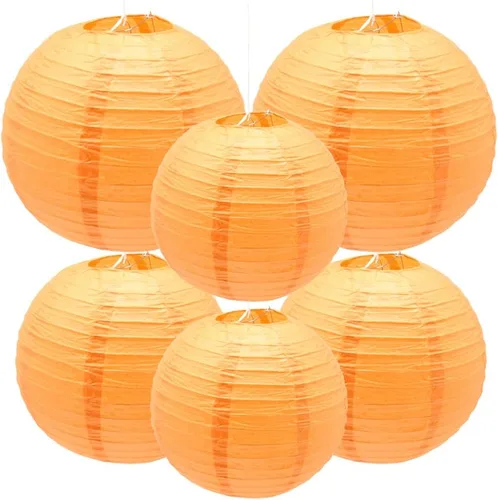 Vista 8 de 6 faroles de papel decorativos redondos colgantes para fiestas, aulas, bodas, Halloween, Navidad, decoración del hogar