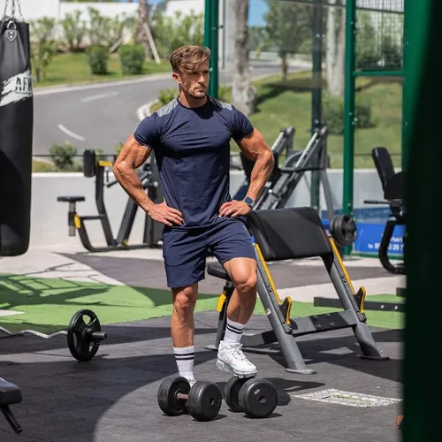 Vista 2 de COOFANDY Pantalones cortos de entrenamiento para hombre, gimnasio, atlético, para culturismo, secado rápido, correr, senderismo, entrenamiento