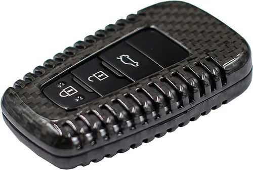 Vista 4 de Funda para llavero de fibra de carbono genuina para Toyota 86 GT86 Avalon C-HR Camry Corolla Highlander Land Cruiser Prado Prius RAV4 2016-2023