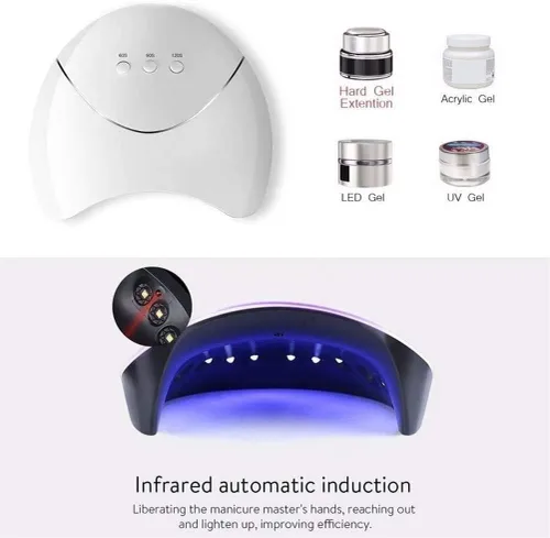 Vista 4 de Lámpara de uñas LED UV de gel, secadora de uñas LED UV de 36 W para esmalte de gel con 3 ajustes de temporizador, sensor automático, regalo de San