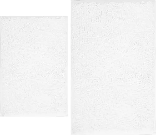 Vista 43 de Juegos de alfombras de baño de 2 piezas, alfombra de baño de felpilla extra suave ultra absorbente, alfombra de baño con base antideslizante de PVC
