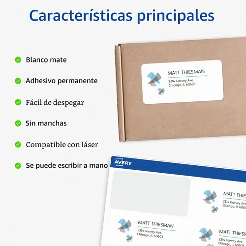 Vista 2 de Avery Etiquetas de envío duraderas e impermeables con tecnología Sure Feed, 3-1/3 x 4 pulgadas, blancas, compatibles con láser, 300 etiquetas