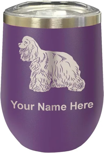 Vista 8 de LaserGram Vaso de vino de acero inoxidable de doble pared, grabado personalizado incluido (negro)