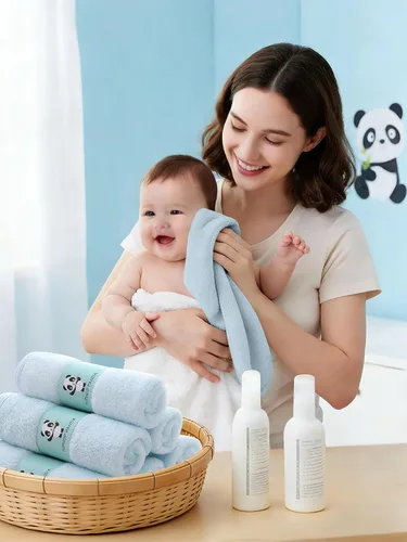 Vista 3 de HIPHOP PANDA Toallitas para bebé, rayón hecho de bambú - 2 capas ultra suaves y absorbentes, toallita facial de baño para recién nacidos - toallitas