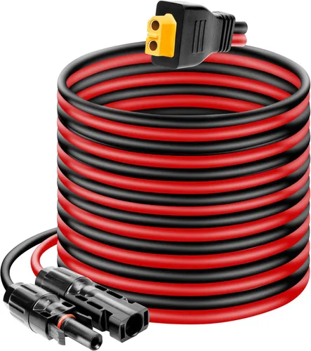 Vista 7 de Ansoufien Cable Conector de Panel Solar a Conector XT60 de 1 pie, Cable de Extensión de Carga Solar de 10 AWG Solar a XT60 XT60 (Enchufe Hembra)