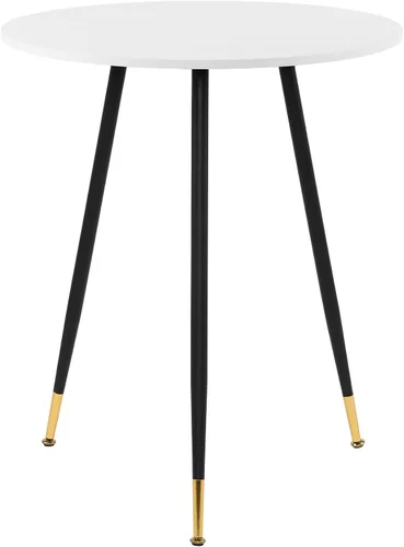 Vista 10 de NOBPEINT Mesa auxiliar redonda de madera moderna, mesa auxiliar de 28 pulgadas con 3 patas de metal (gris)
