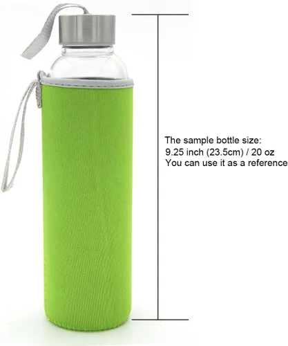 Vista 4 de Kvvdi Paquete de 8 fundas de neopreno para botella de agua de 12 oz - 18 onzas, funda de botella de vidrio aislada de 16.9 oz