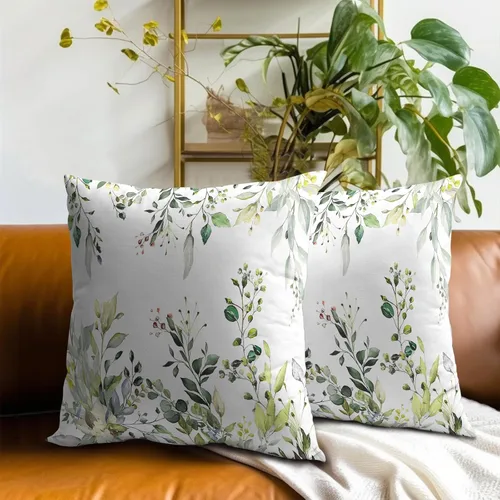 Vista 145 de Giwawa Juego de 2 fundas de almohada decorativas con diseño floral de girasol de 16 x 16 pulgadas, fundas de cojín decorativas para el hogar, sofá