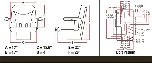 Vista 8 de A & I Products Big Boy - Asiento de tractor de suspensión para niños, color negro, número de modelo BBS108BL