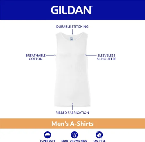 Vista 2 de Gildan - Camisetas sin mangas para hombre, paquete múltiple