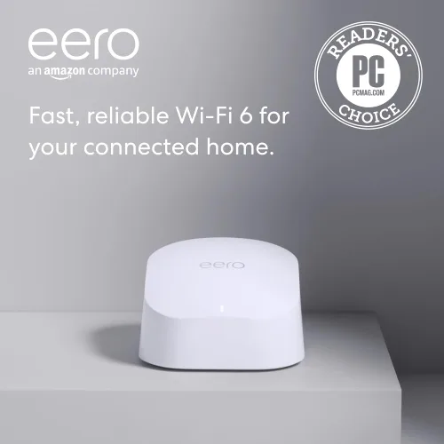 Vista 12 de Extensor de wifi Amazon eero 6 con 1 mes gratis de eero Plus (renovación automática): Agrega hasta 1500 pies cuadrados de cobertura Wi-Fi 6 a tu red