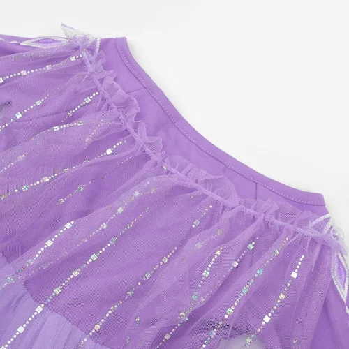 Vista 6 de Ohlover Disfraz de princesa con lentejuelas para niñas pequeñas fiesta de nieve disfraz de Halloween