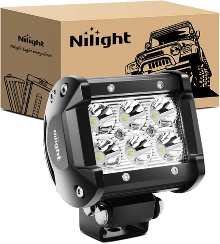 Vista 19 de Nilight Barra de luz LED, 18 W, 1260 lm, todo terreno, conducción, antiniebla, iluminación de trabajo para camioneta, tractor, camioneta, barco