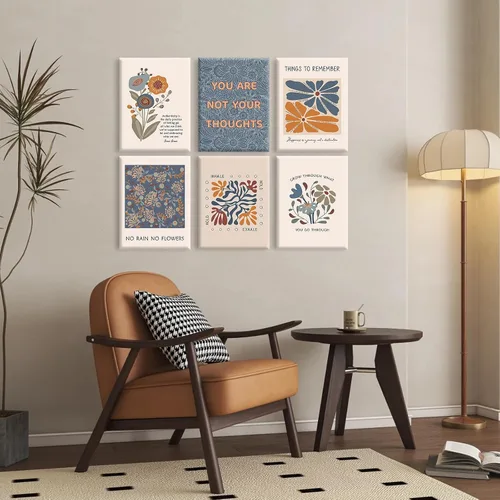 Vista 4 de Póster artístico de pared de salud mental, lienzo motivacional, decoración de pared, terapia, oficina, póster bohemio, impresiones inspiradoras