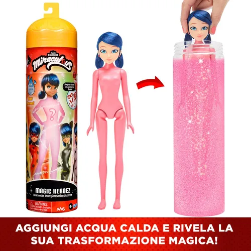 Vista 10 de Miraculous Ladybug Magic Heroez Reveal - Muñeca que cambia de color Marinette se transforma en disfraces sorpresa con esta muñeca de revelación