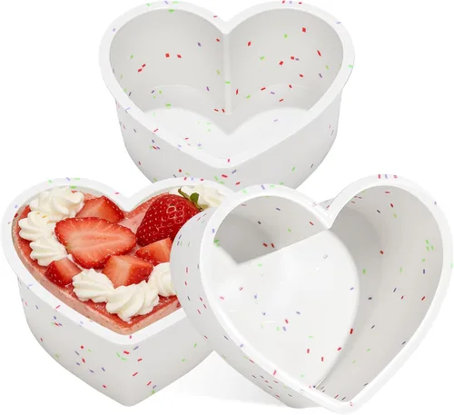 Vista 13 de Moldes de silicona pequeños en forma de corazón de 2 pulgadas para chocolate, caramelo, pastel, jabón (Juego de 2, crema)