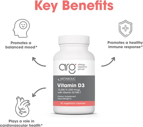 Vista 4 de Metabolic Maintenance Vitamina D3 10000 UI - Proporciona 250 mcg de vitamina D3 - Apoya la fuerza ósea, el equilibrio inmunológico y el bienestar
