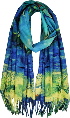 Vista 26 de VENVSBEE Reversible Scarf Soft Large Shawl Wrap Blanket Double Sided Art Print Warm Stoles Klimt Van Gogh Gifts Arte 01