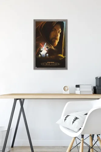 Vista 6 de Trends International Star Wars: Obi-Wan Kenobi - Póster de pared con collage de Obi-Wan, 14.725 x 22.375 pulgadas, versión enmarcada de madera