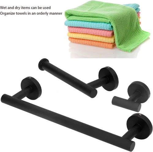 Vista 3 de TITA-DONG Toallero de acero inoxidable, bordes más suaves, toallero a prueba de óxido, almacenamiento ordenado, toallero duradero para baño, cocina