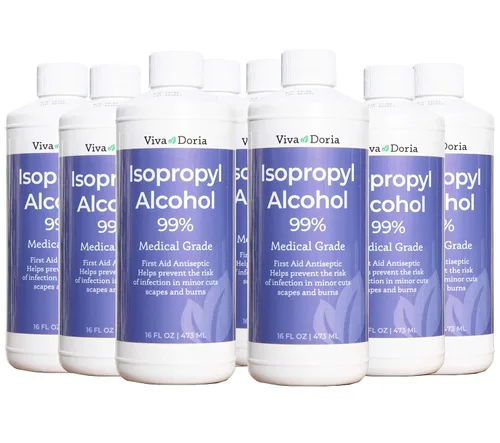 Vista 5 de Viva Doria Alcohol isopropílico 99%, alcohol para frotar, grado médico IPA, 16 onzas líquidas
