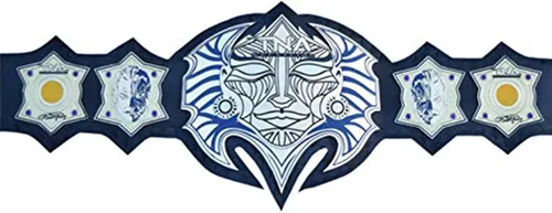 Vista 2 de TNA Jeff Hardy Immortal Champion Cinturón Adulto Tamaño Placas Metal Placas Cuero, Azul