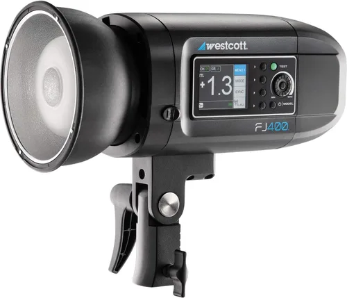 Vista 2 de Westcott FJ400 Strobe 400 Ws con batería CA/CC 400 Ws TTL HSS CA/CC 480+ destellos de potencia completa (conector EE. UU./Canadá)