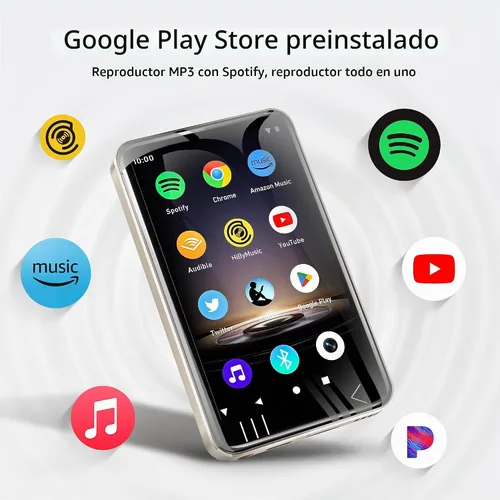 Vista 6 de HIFI WALKER Reproductor de MP3 Android G7 con Bluetooth WiFi, pantalla táctil de 4 pulgadas, 3 GB de RAM, 144 GB de almacenamiento, reproductor