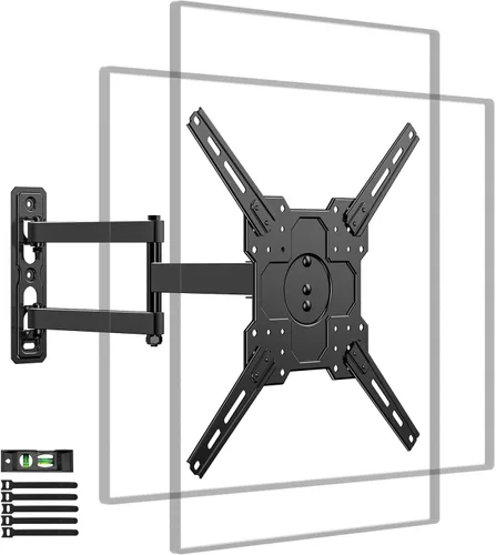 Vista 10 de FORGING MOUNT Soporte de pared giratorio para televisores de 13 a 49 pulgadas, soporte de pared extensible vertical y horizontal, soporte de TV
