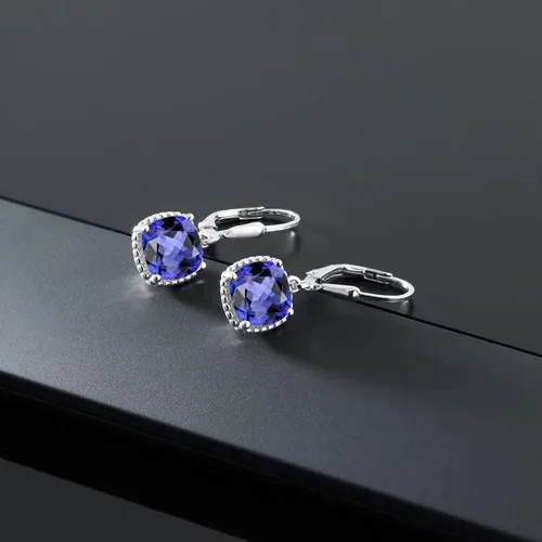 Vista 62 de Gem Stone King Aretes colgantes de plata de ley 925 de 0.315 pulgadas para mujer