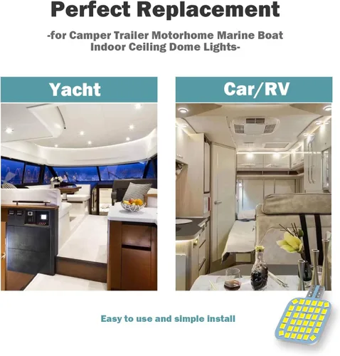 Vista 7 de 10 bombillas LED T10 921 922 912 194 para interior de caravana, bombillas LED superbrillantes, iluminación de repuesto 36-SMD 2835 6500K blanco frío