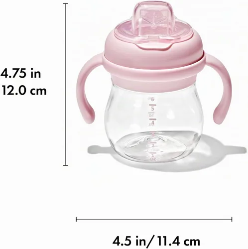Vista 6 de OXO Tot Transitions - Vaso para sorber de boquilla suave con asas extraíbles, 6 onzas, flor Blossom