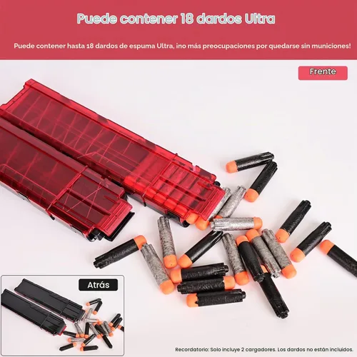 Vista 3 de Ultra Magazine, 18 dardos para cargador Nerf Ultra 2 PCS Negro y rojo