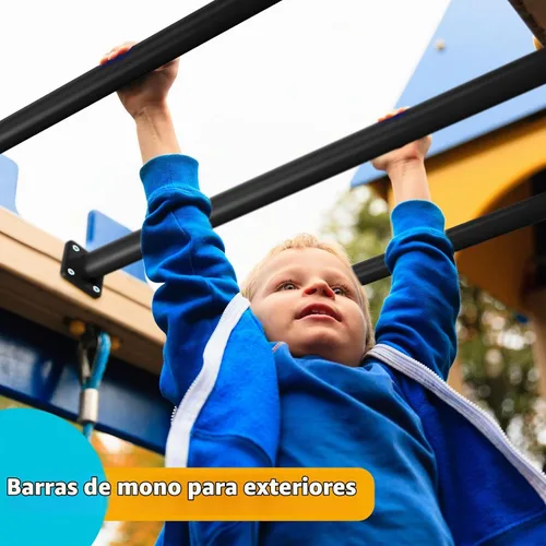 Vista 5 de Dunzy Paquete de 12 Barras para Monkey Bars Accesorios para Columpios Varillas Peldaños de Escalera para Juegos Kit de Herrajes Barras de Mono