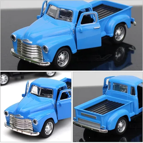 Vista 8 de Toyvian Modelo de autos clásicos de metal fundido a presión, figura de camioneta antigua, de aleación, vintage, coleccionable, juguete, mini